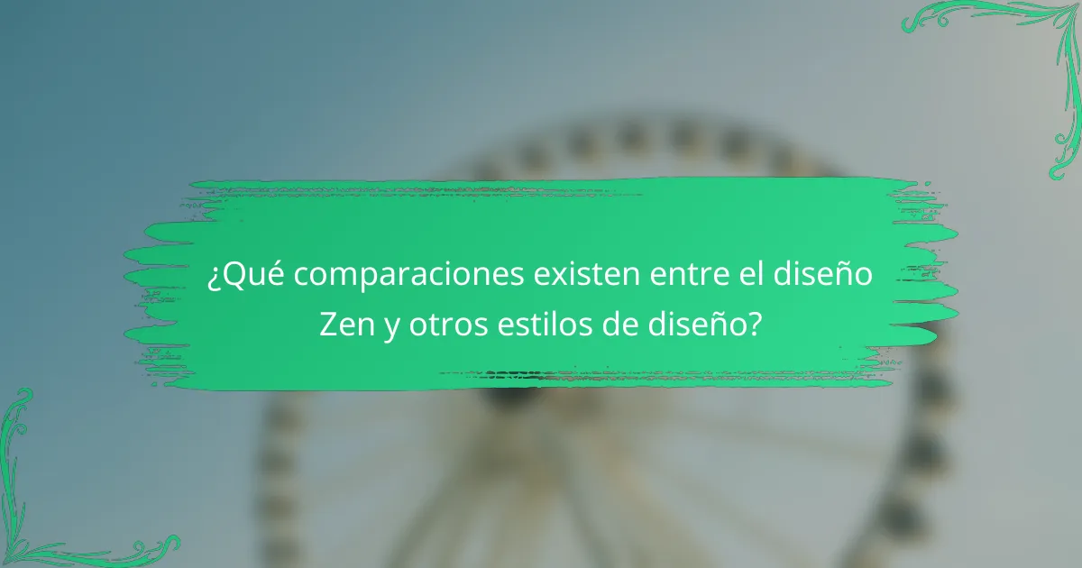 ¿Qué comparaciones existen entre el diseño Zen y otros estilos de diseño?